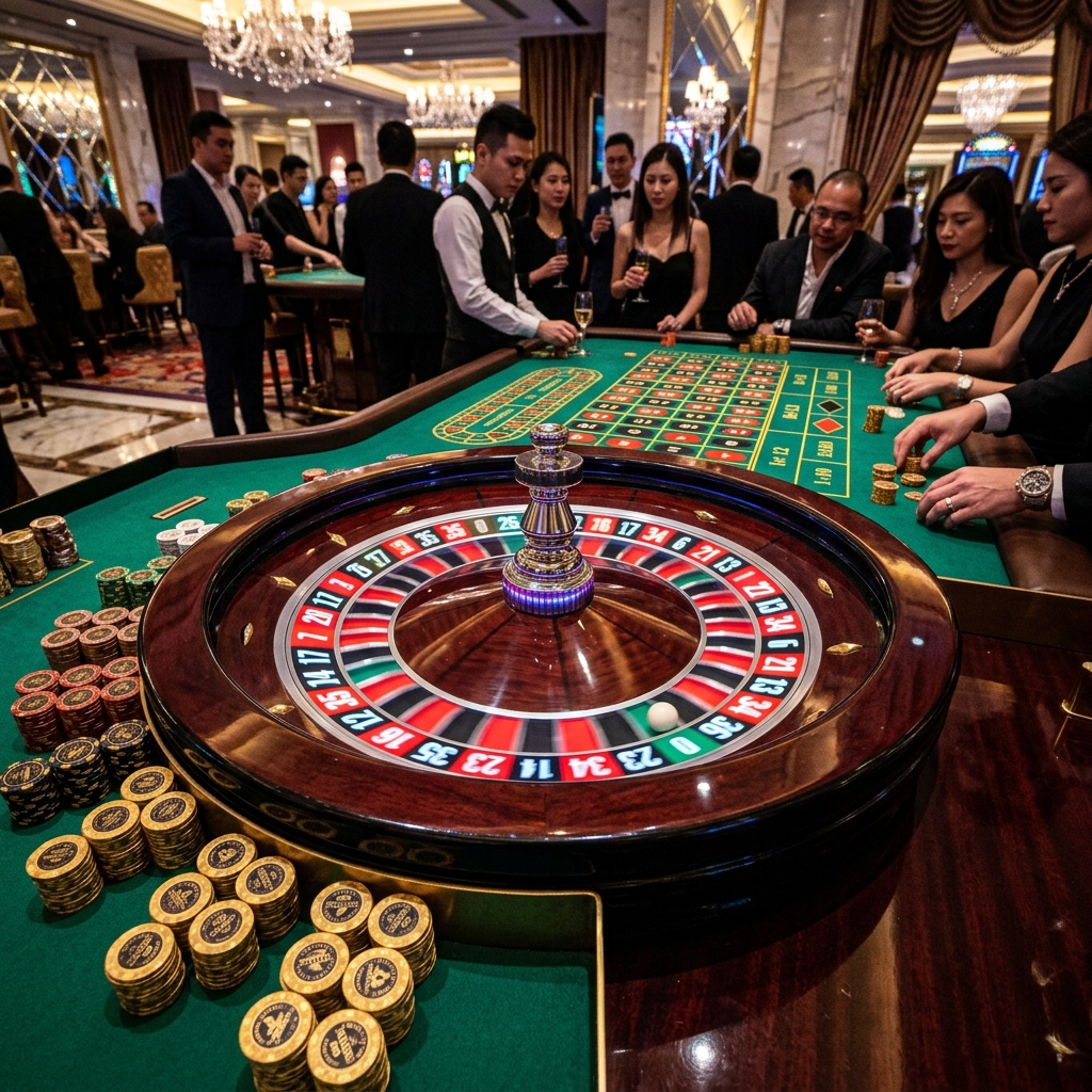 Hình ảnh bàn xoay Roulette mm88 trực tuyến tại sảnh Live Casino MM88 đẳng cấp quốc tế