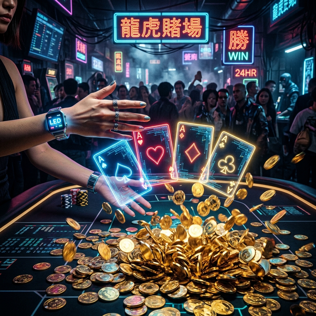 Casino player hands throwing down four of a kind aces tu quy MM88